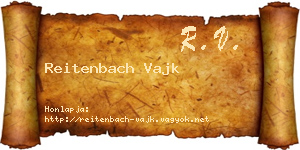 Reitenbach Vajk névjegykártya